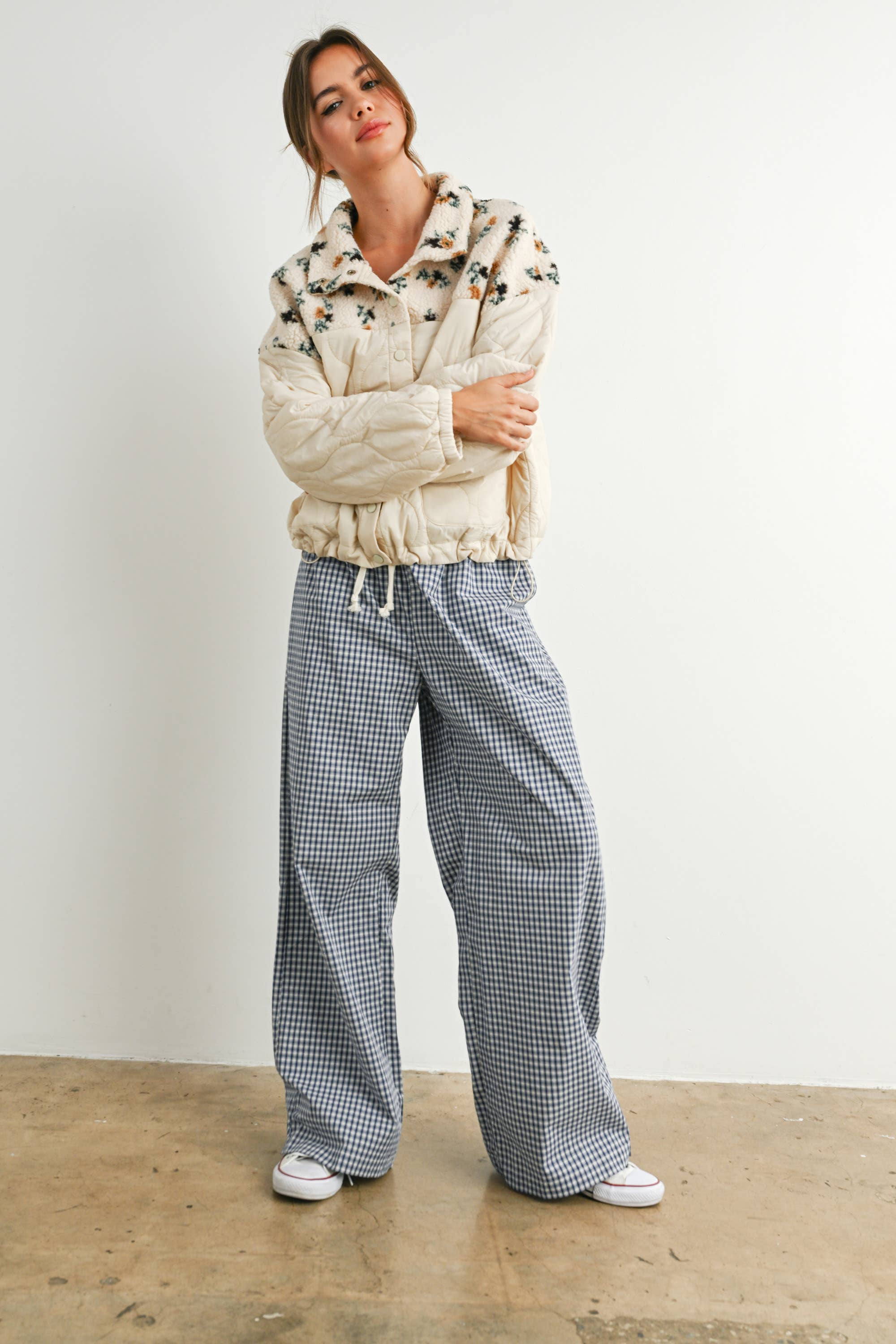 BUTTERMELON - Vente Veste – femme - Veste matelassée à manches longues à fleurs - BMJ785815