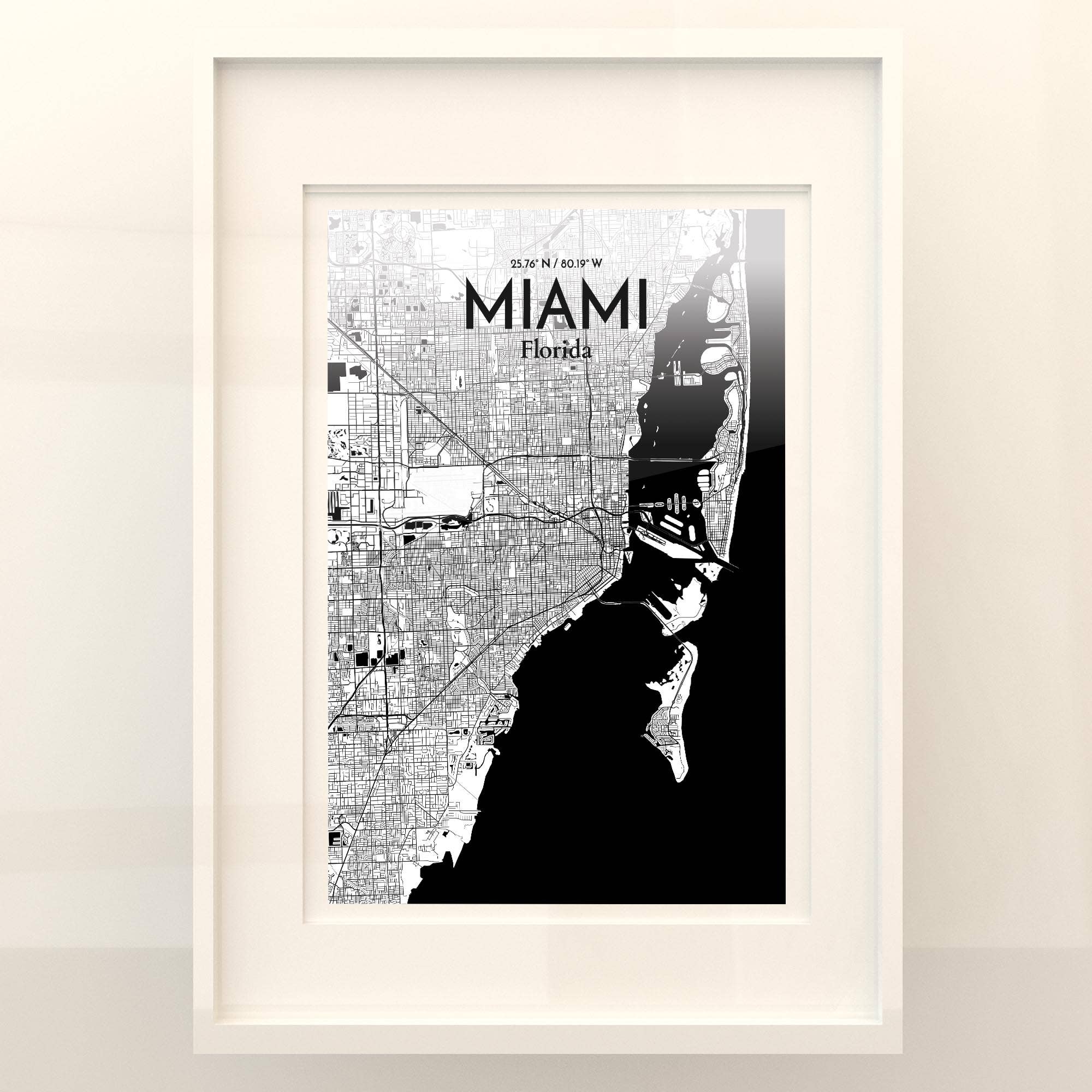 OurPoster.com - Wholesale Poster - Miami City Map Poster225