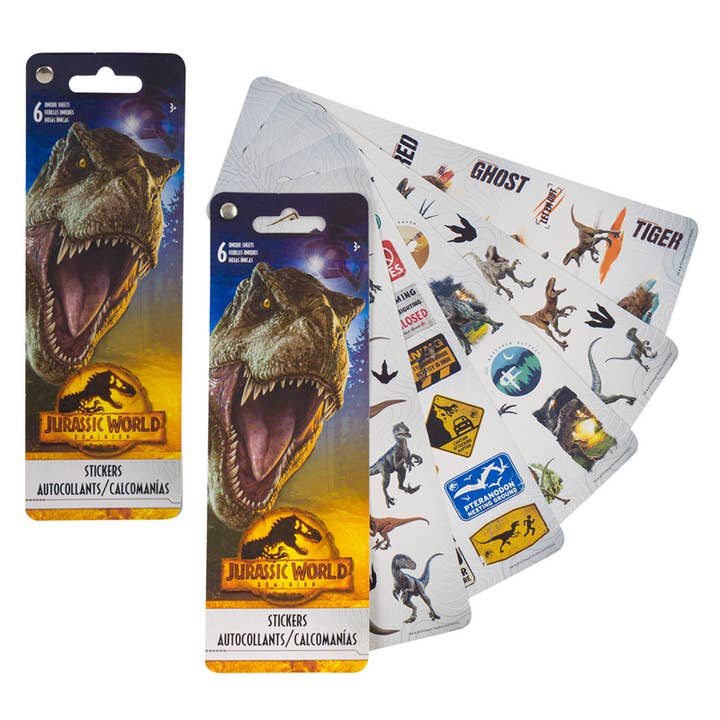 Jurassic World Stickers - 6 Unique Sheets for wholesale by Deluxe Import Trading