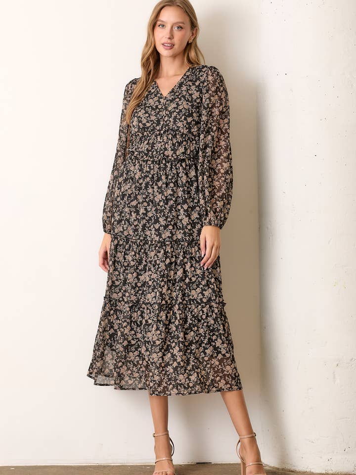PRINTED FLORAL MAXI DRESS for wholesale by Polagram by Wellmade USA