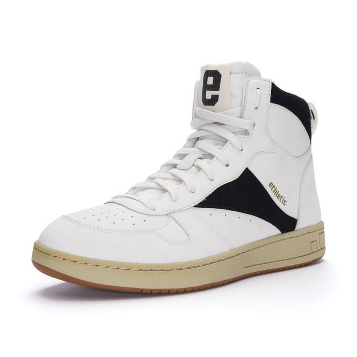 Tênis Vegano de Cano Alto Carl Hi Cut Chalk White | Jet Black por atacado de Ethletic GmbH