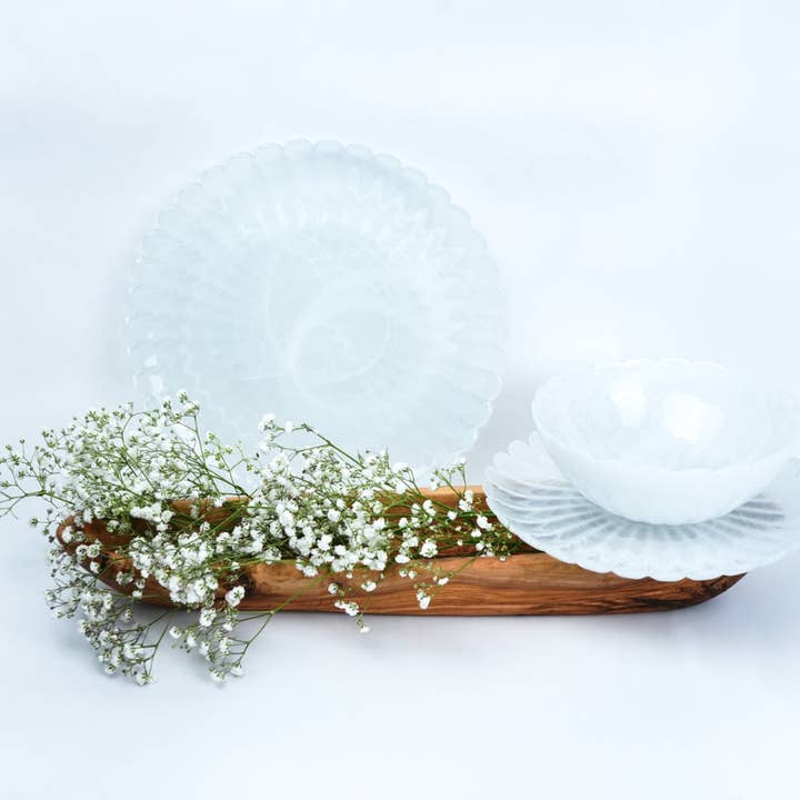 Lainy Home - Wholesale Dinnerware Set - Azure Alabaster Dinnerware 4 Pack