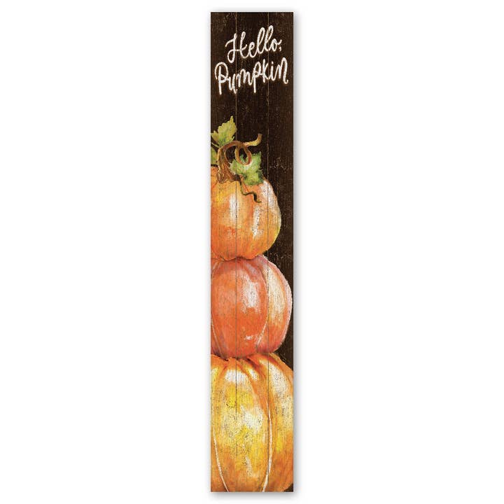Hello Pumpkin Stack On Brown - Porch Board™ for wholesale by ST Creations