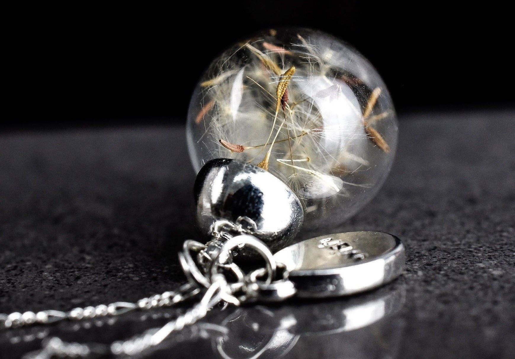 MadamLili - Wholesale Pendant/Charm Necklace - Dandelion Necklace 925 Sterling Silver Wish You Something Terrarium Jewellery — K925-1811