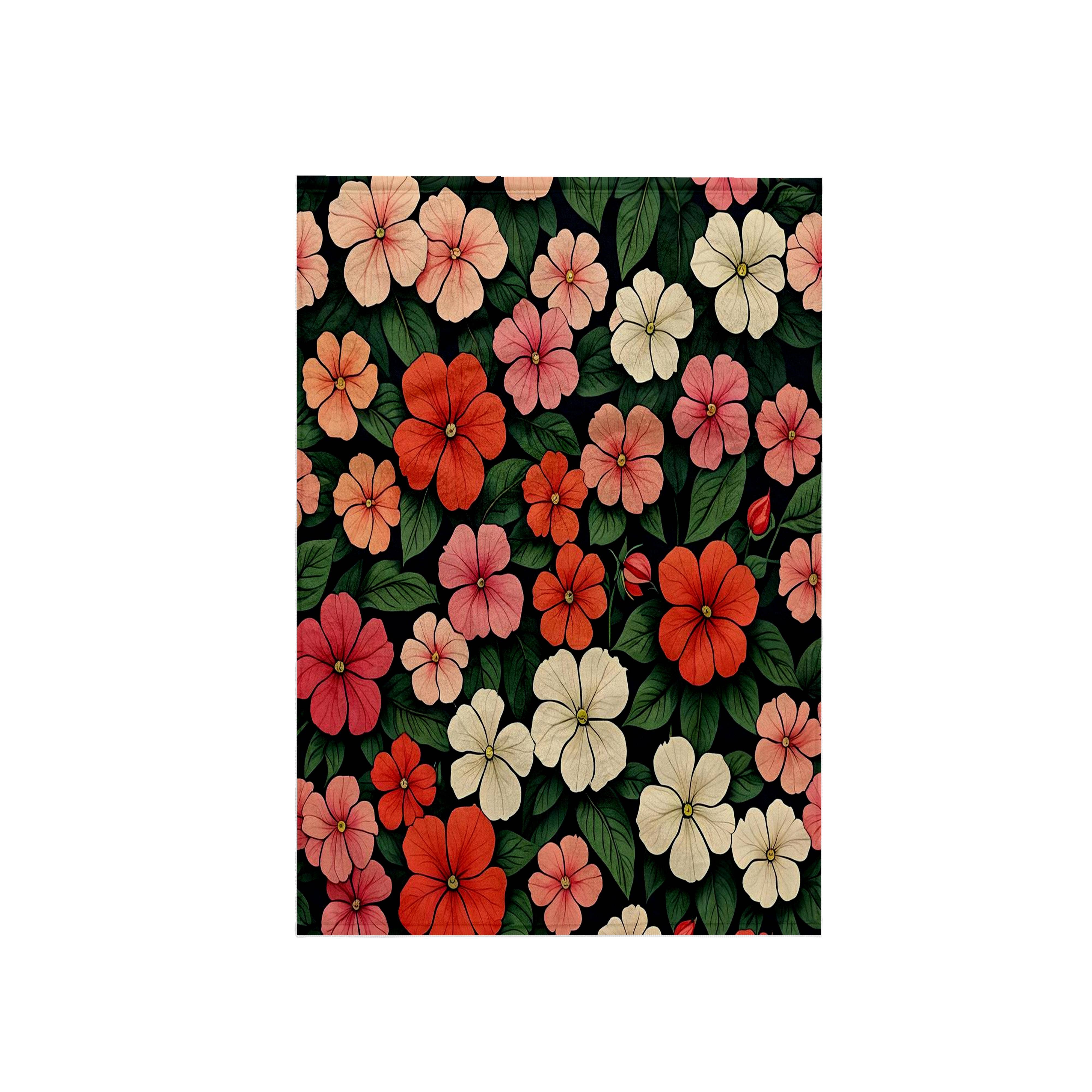 3dRose - Wholesale Bath Towel - 3dRose, Impatiens Flower Background Retro Style 3, Towel0