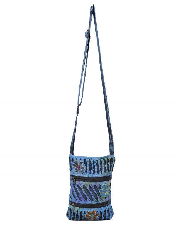 The Collection Royal / Royal Handicrafts – Großhandel Umhängetasche - Damen – Mini-Hobo-Tasche im böhmischen Hippie-Boho-Stil mit Reißverschluss und Blumenmuster3