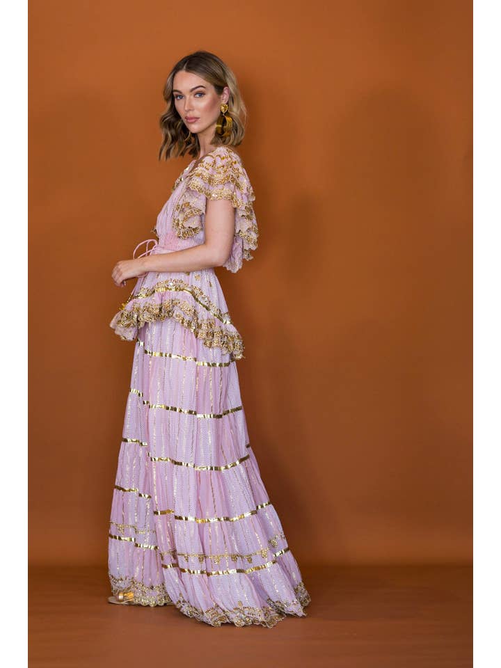 Anannasa Lifestyle - Wholesale Skirt – Women’s - HELENA SKIRT PINK/GOLD4