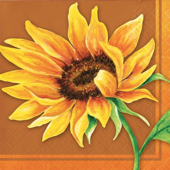 Party Expo, LLC – wholesale Disposable napkin – Fall Sunflower Beverage Napkins0