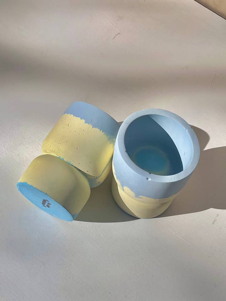 Concrete Candle Jar/Planter Vessel for wholesale by The Plant Committee