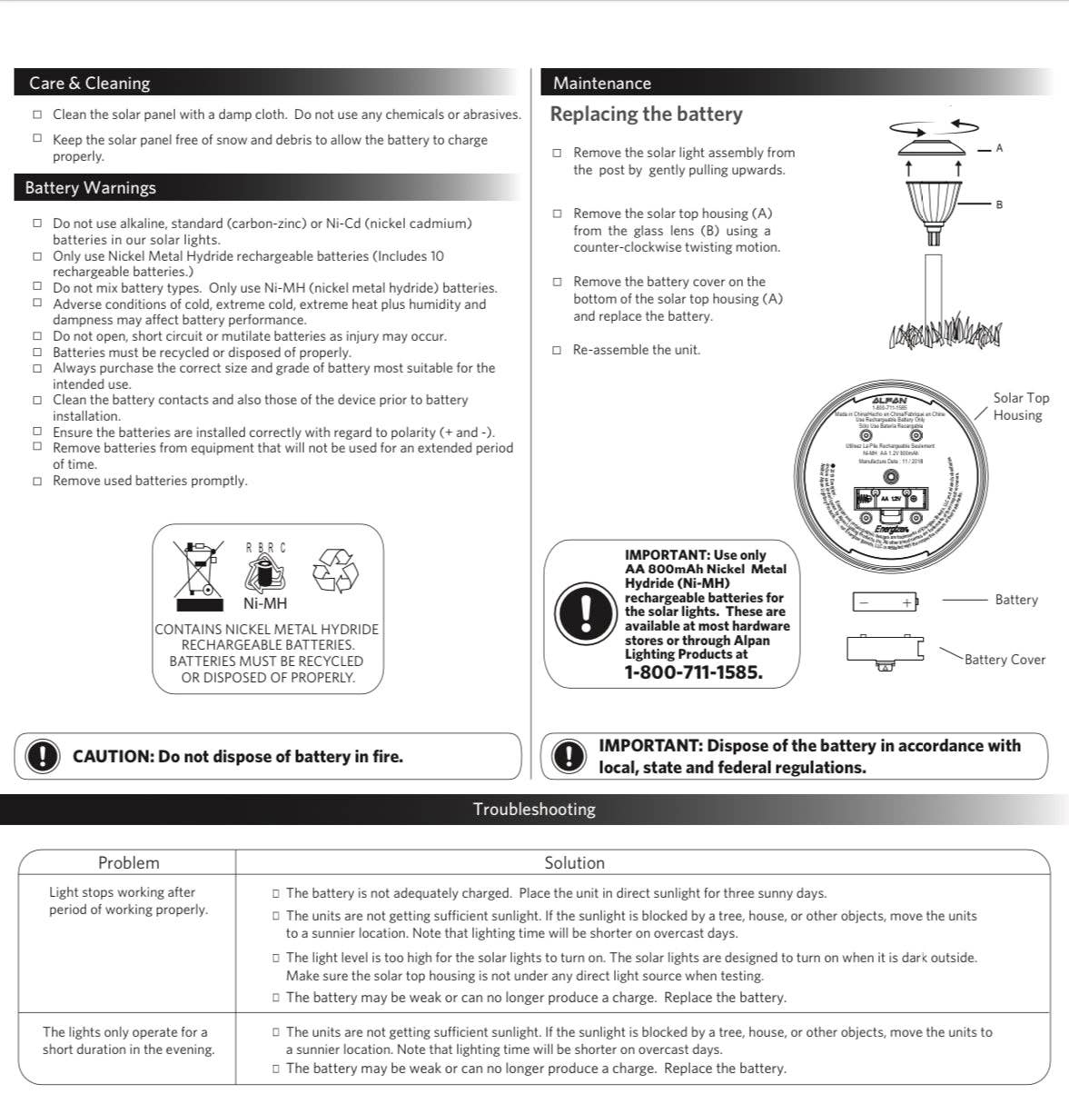 OutdoorSolarOutlet – wholesale Outdoor/lawn light – Energizer 8 Pack Solar Pathway LED Lights Outdoor-Stainless Steel 15 Lumen13