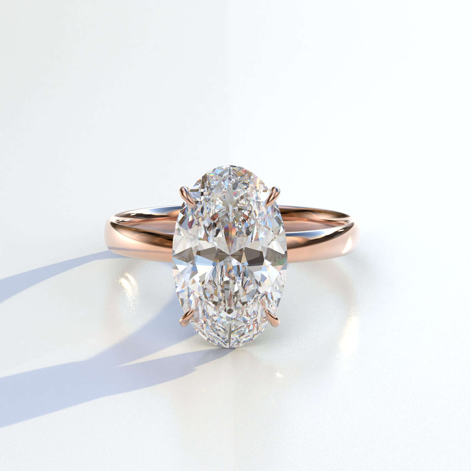 Mohana Jewels - Luxury - Wholesale Engagement Ring - 4 Carat Oval cut Lab Grown Diamond Solitaire Engagement Ring, E VVS Diamond - Cadris9