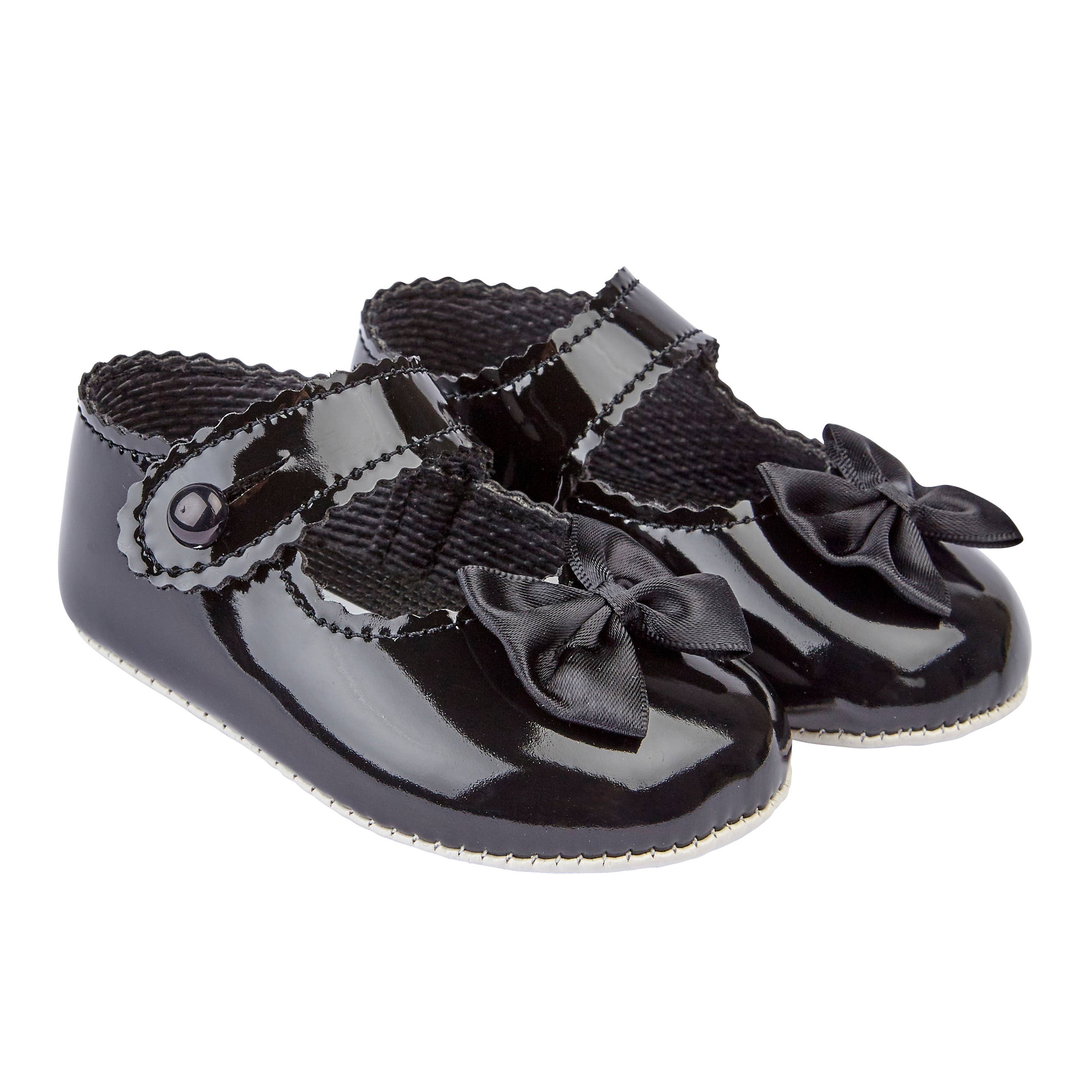 Early Days & Baypods - Wholesale Wiegenschoentjes - Baby - B604 zachte leren loopschoentjes voor meisjes met strik en knoopsluiting3