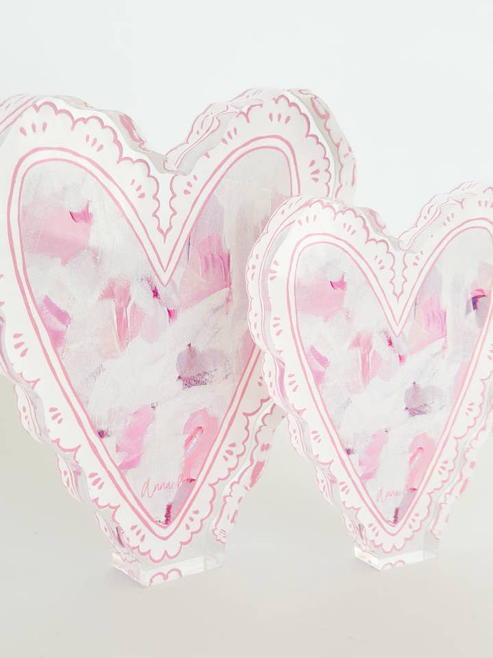 Acrylic Heart Block for wholesale by Anna Walding Art