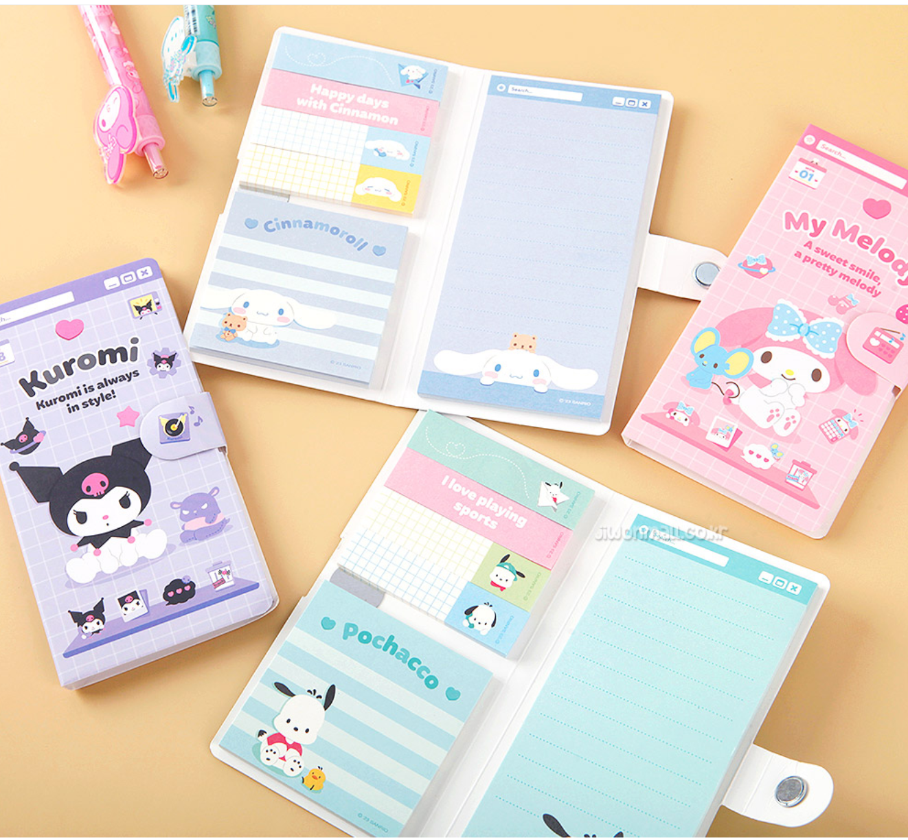 K-Wonderland - Wholesale Sticky Notes - Sanrio Characters Variety Memo Sticky Notes pack9