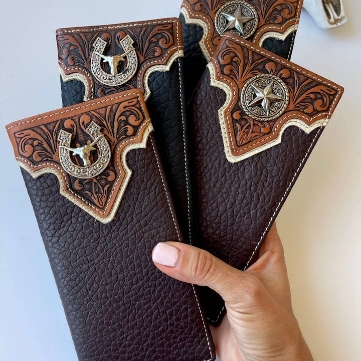 Boho Ranch Shop - Wholesale Wallet - Women's - Bifold Wallet Genuine Tooled Leather Bi-Fold Wallet