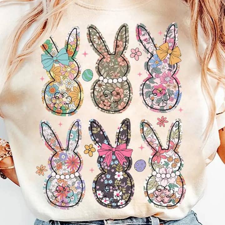 quilted bunny easter t-shirt for wholesale by StricklandDesignCo