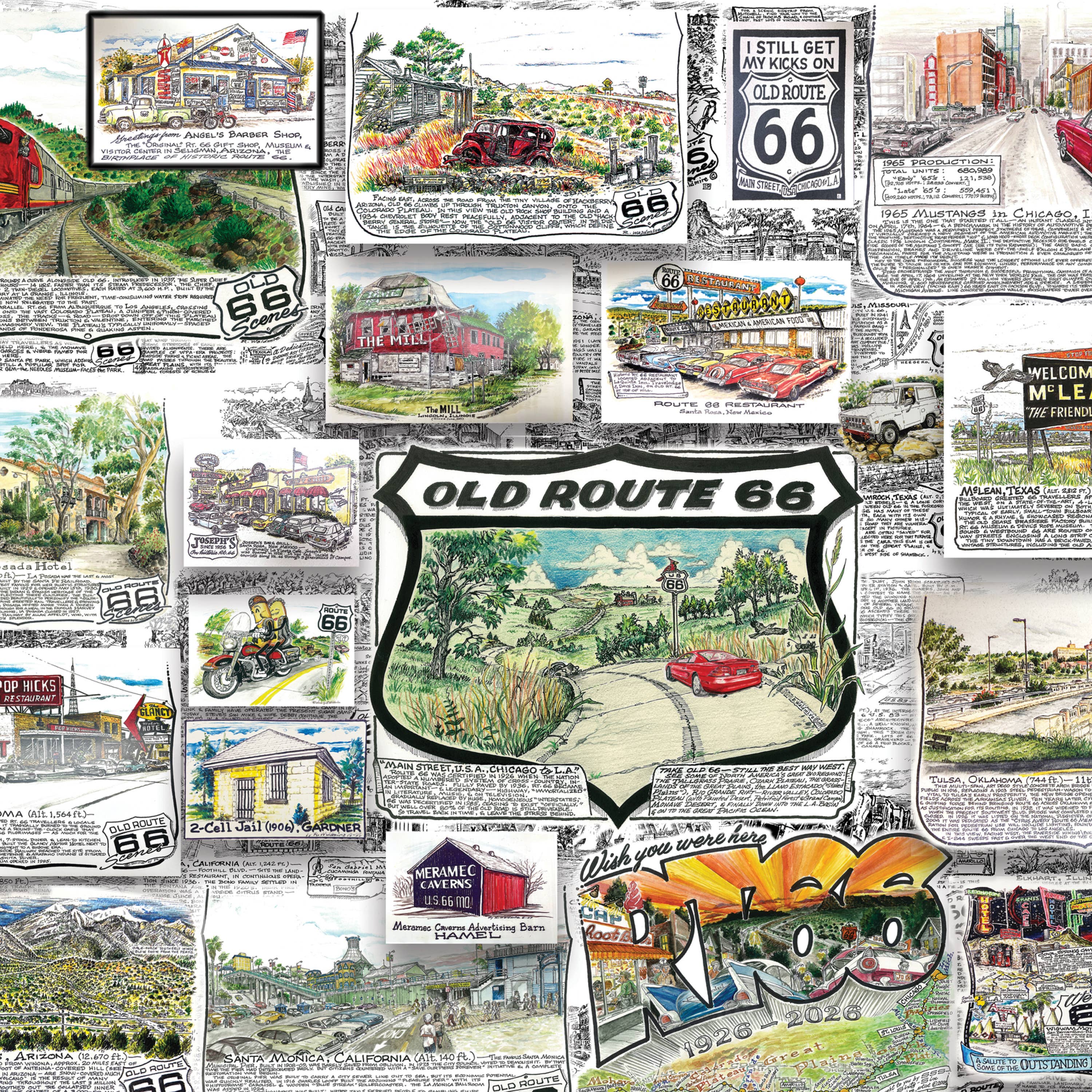Hart Puzzles - Wholesale Puzzel - Volwassene - Bob's Route 66 van Bob Waldmire2