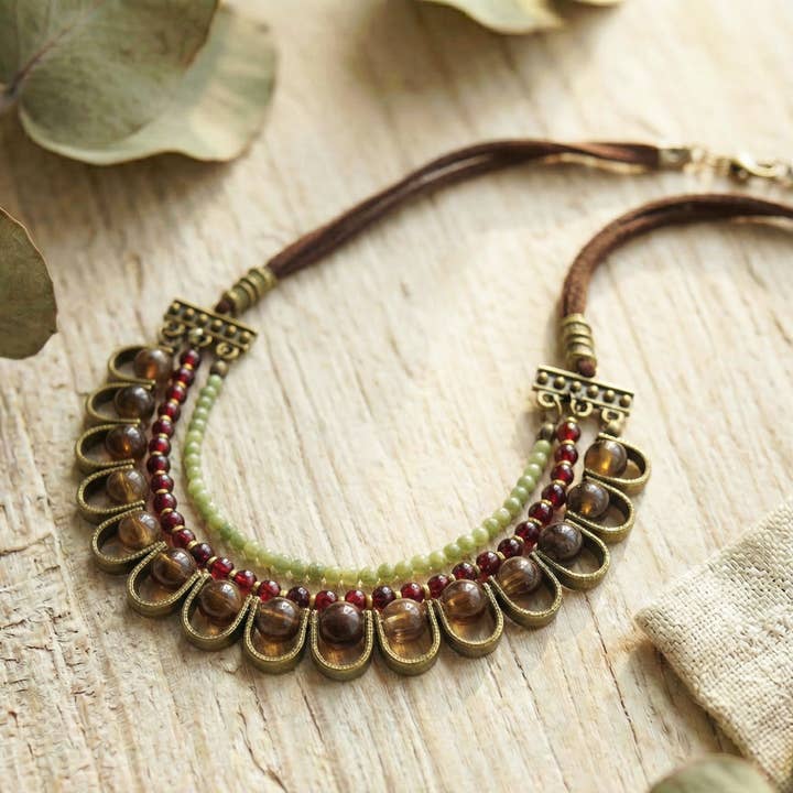 Boho Tribal Statement Necklace for wholesale by Verna Artisan Works