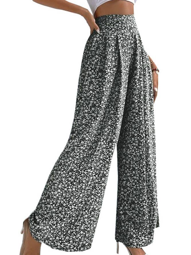 UNISHE - Wholesale Broek - Dames - Hoge Taille Wijde Pijpen Bloemenbroek ZK24912