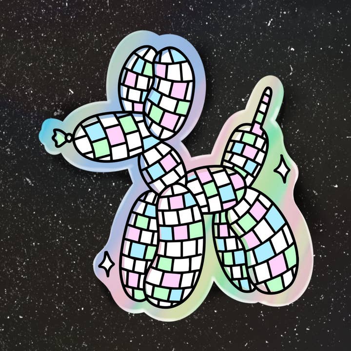 Big Moods - Wholesale Sticker - Disco Ball Balloon Dog Holographic Sticker0