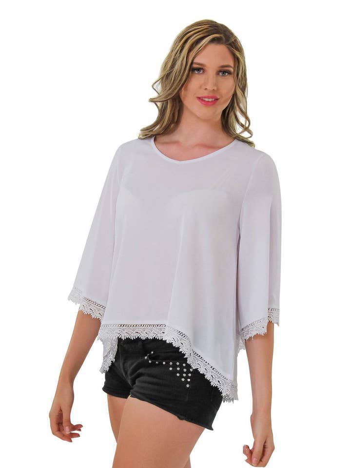 Bell Sleeve Tunic in easy to wear soft fabric for wholesale by La Moda Clothing