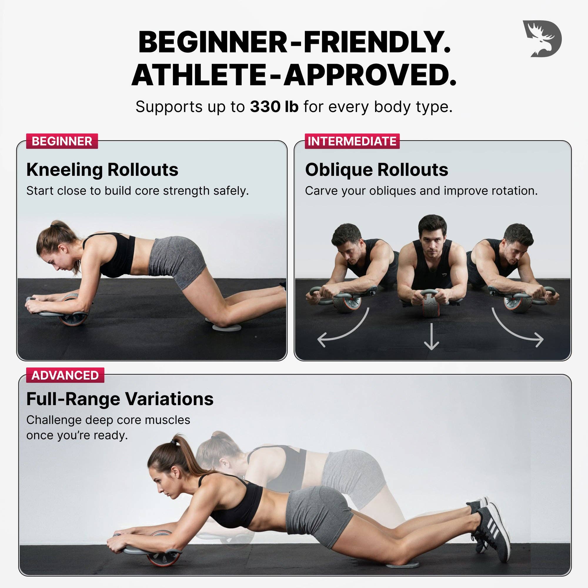 Gray DMoose Ab Roller for wholesale on Faire6