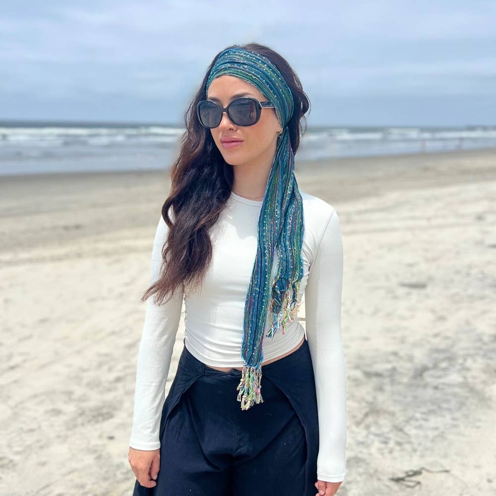 Humble Hilo – wholesale Scarf – Women's – Humble Hilo Multicolored Thread Artisan Scarf120