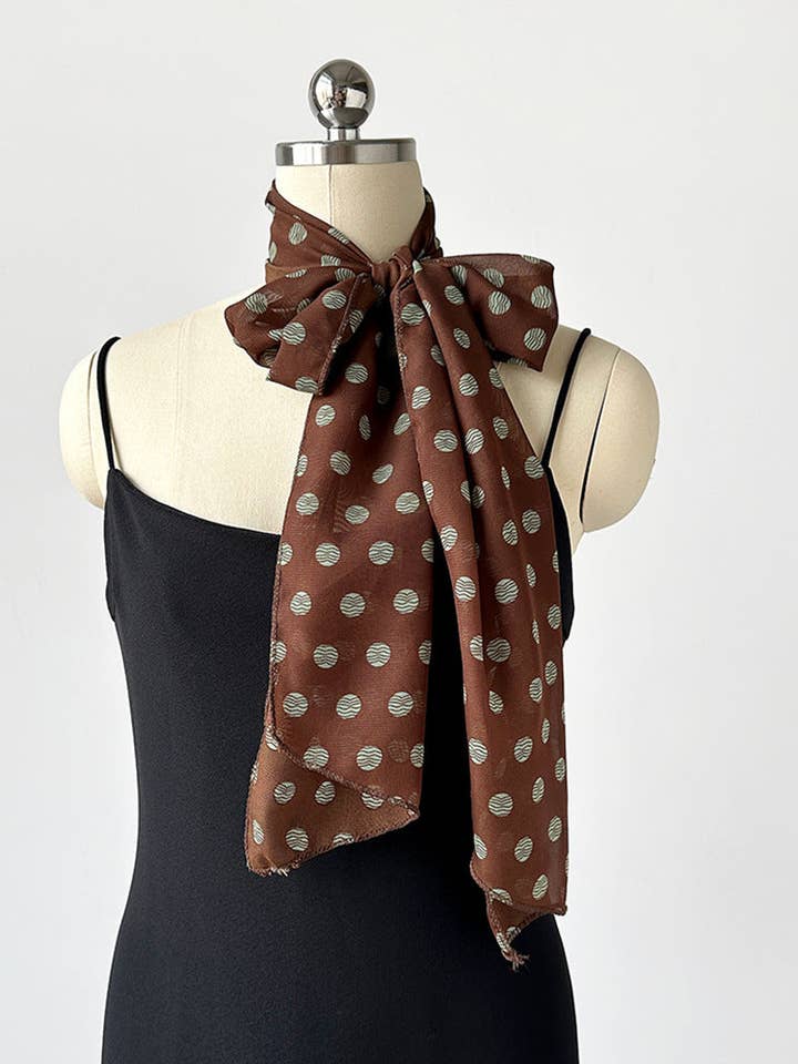 Elegant Polka Dot Ribbon Scarf for wholesale by VividLux