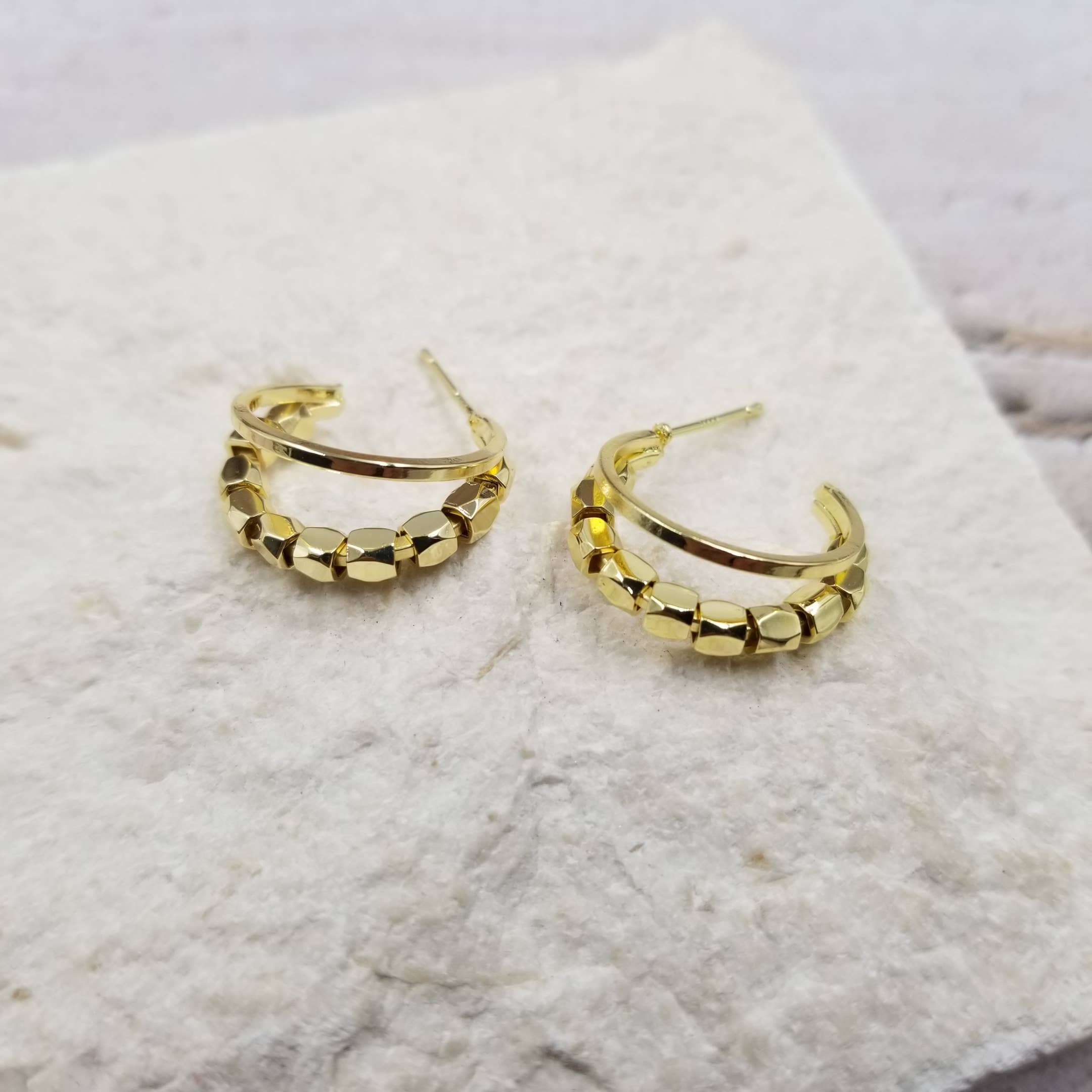 Treasure Wholesale – Engroshandel Hoops – Geometry solide firkantede øreringe0