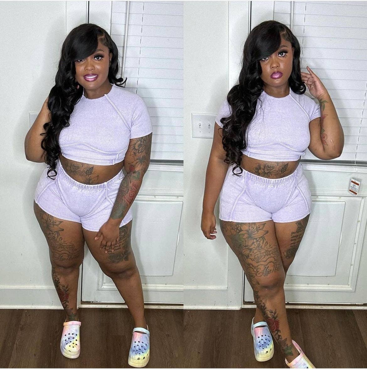 MB Fashion Wholesale - Wholesale Top & Short Set (NOT Loungewear) - Women's - MB FASHION WASHED RIBBED HIGH QUALITY SHORTS 2 PCS SET 4020LY15