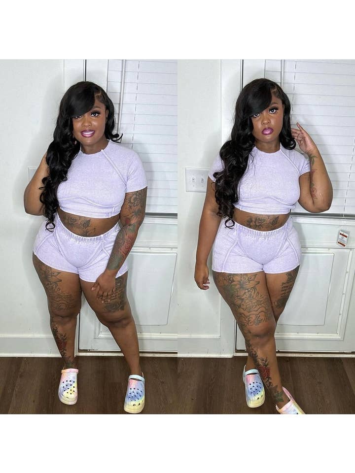 MB Fashion Wholesale - Wholesale Top & Short Set (NOT Loungewear) - Women's - MB FASHION WASHED RIBBED HIGH QUALITY SHORTS 2 PCS SET 4020LY15