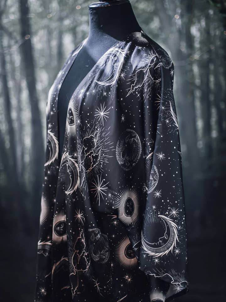 Costurero Real - Wholesale Kimono - Women's - Black Kimono Witch Gothic Celestial dark boho witchcraft