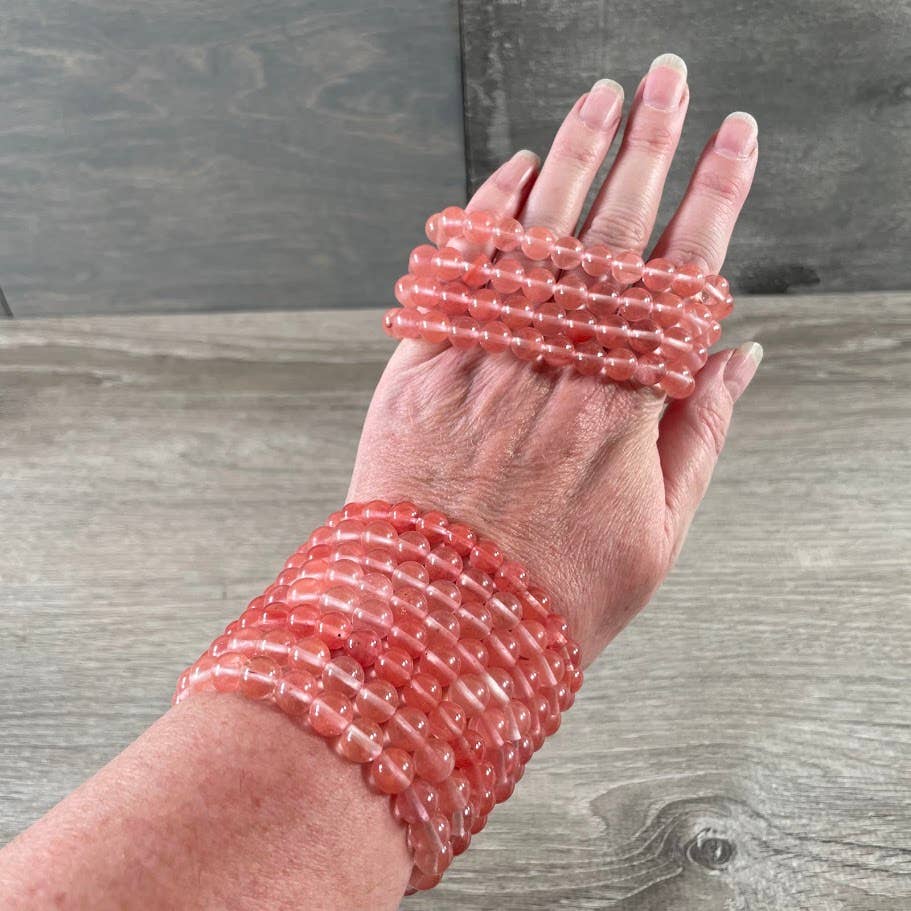 Keystone Crystals - Wholesale Beaded Bracelet - 8mm Round Gemstone Beaded Bracelets – Assorted Crystals Bulk61