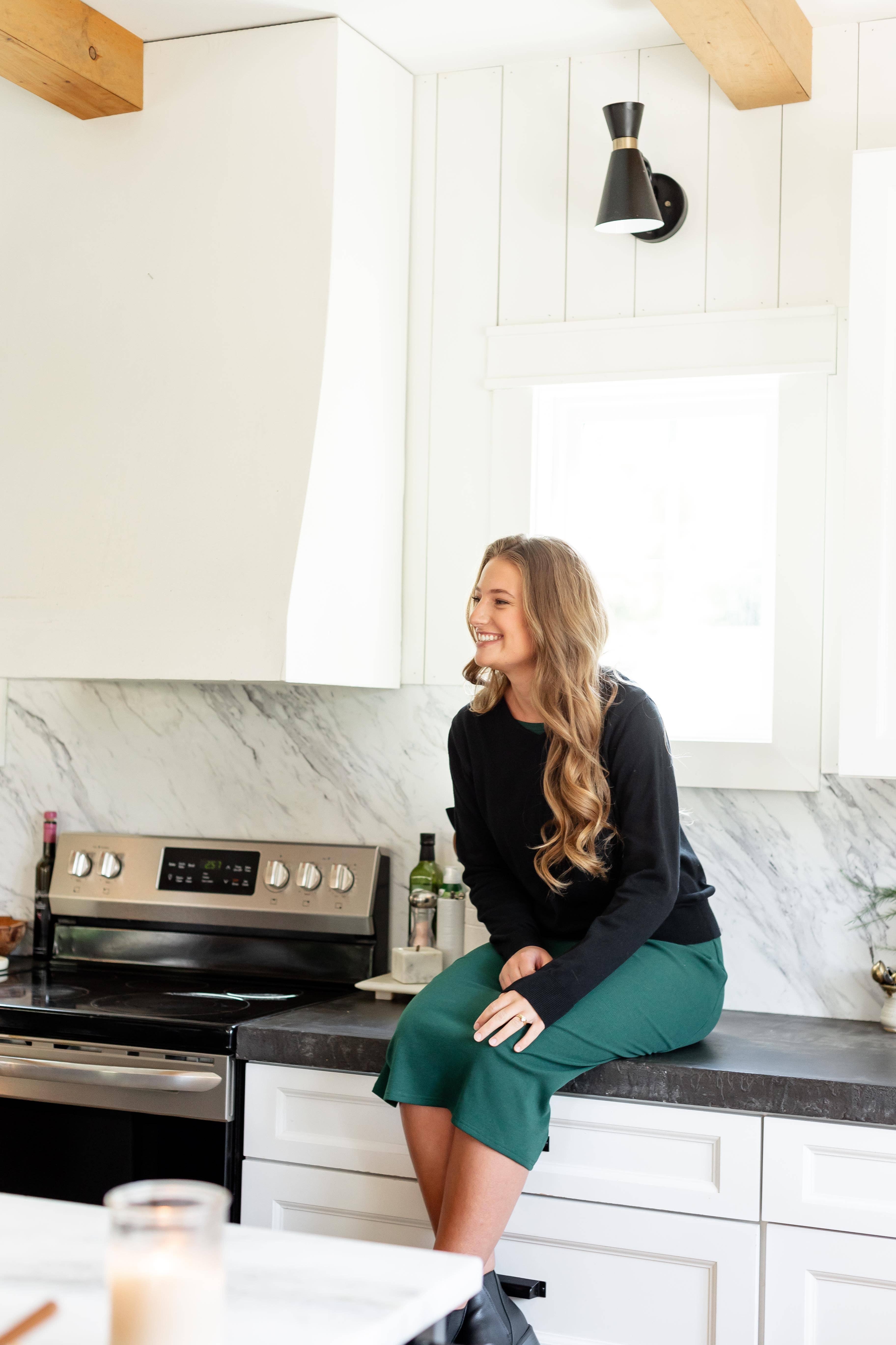 The Main Street Exchange - Wholesale Dress - Women's - 'Constance' 3/4 Sleeve Ribbed Midi Dress FINAL SALE10