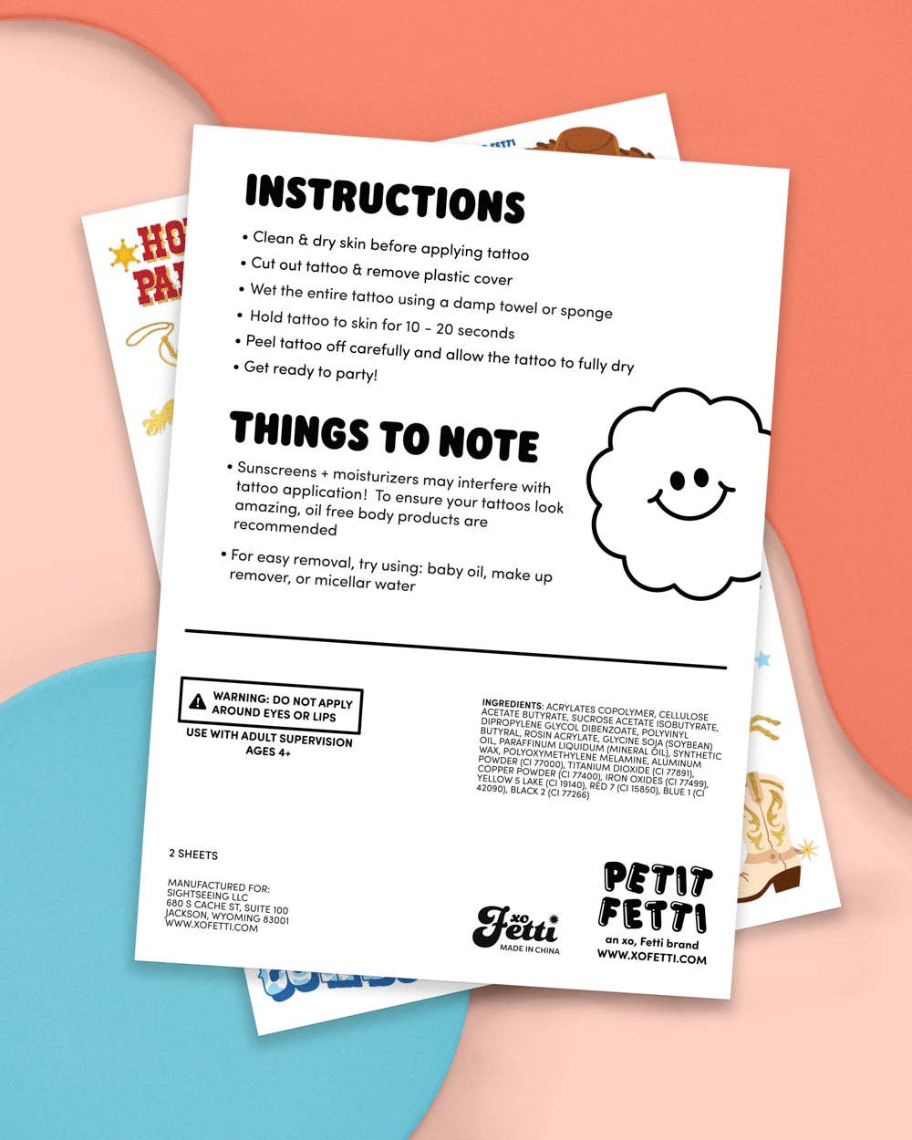 Petit Fetti - Wholesale Temporary Tattoo - Kids - Wild Wild West Tats - 52 foil temporary tattoos4
