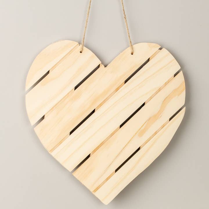 Factory Direct Craft - Wholesale Sign - 11-1/4" x 11-1/2" Unfinished Wood Heart Pallet Sign Hanger