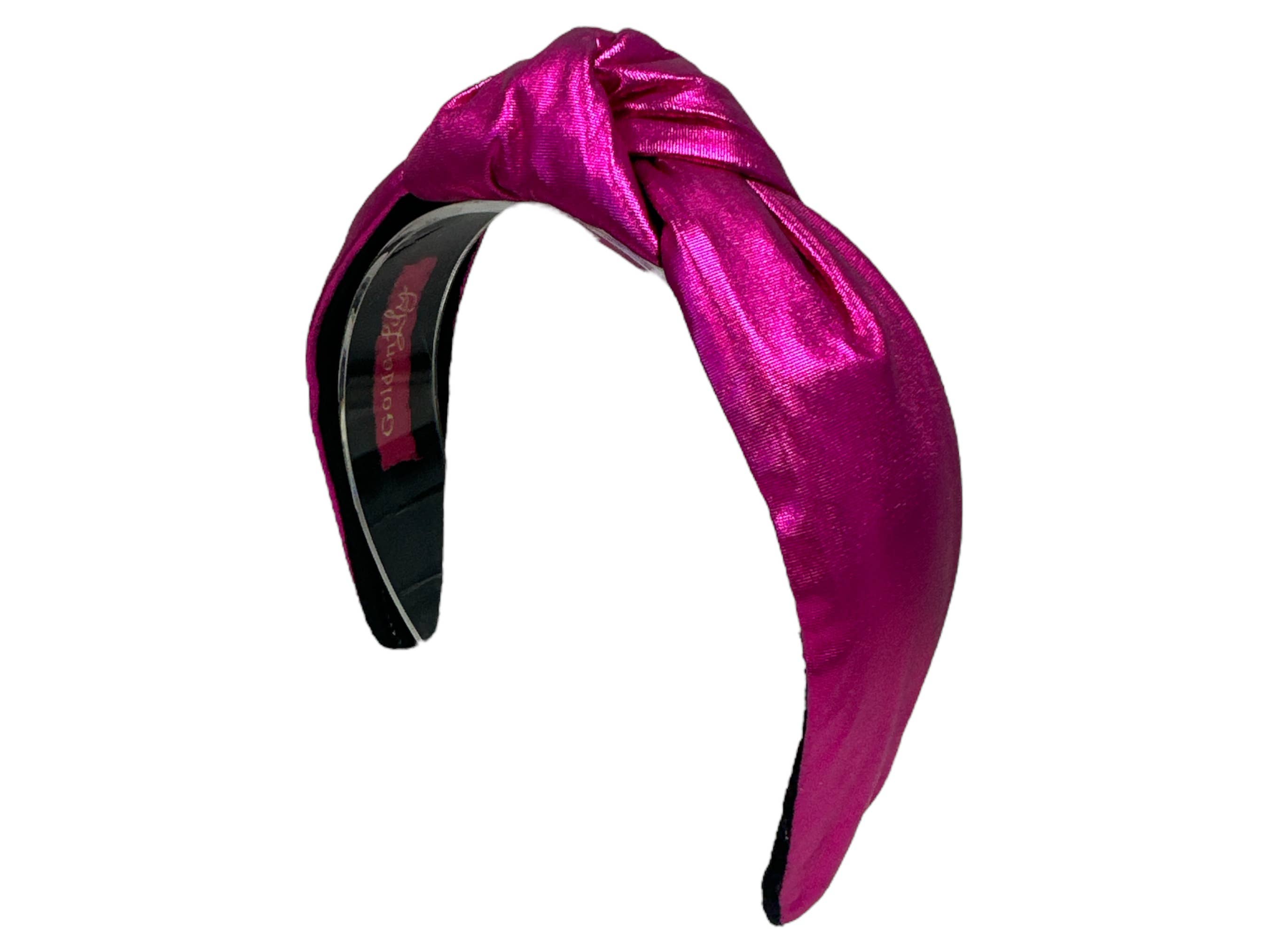 Golden Lily - Wholesale Fashion Headband - Women's - Headband Knot - Metallic Hot Pink