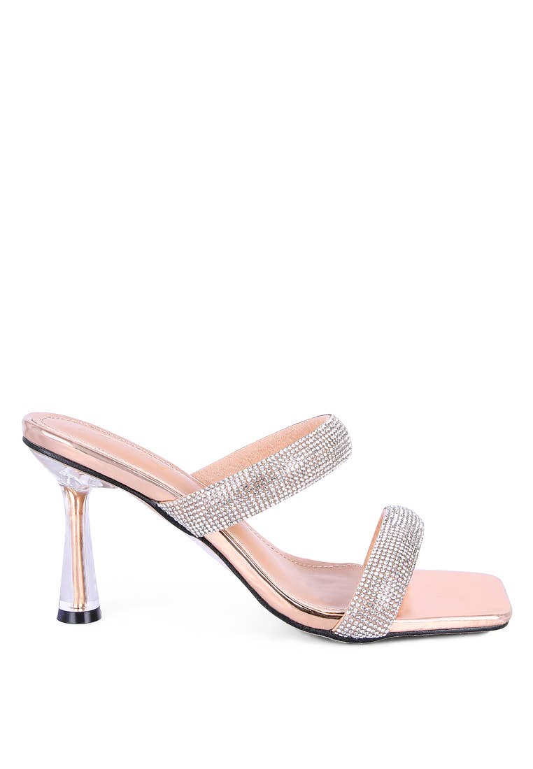 Rag Company - Wholesale High Heels - Women's - DOLLS DIAMANTE MID HEEL SLIDE SANDALS8