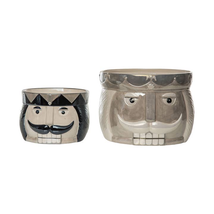 Transpac - Wholesale Decorative Plate/Dish/Bowl - 11" Christmas Nutcracker Entertaining Bowls Set 2