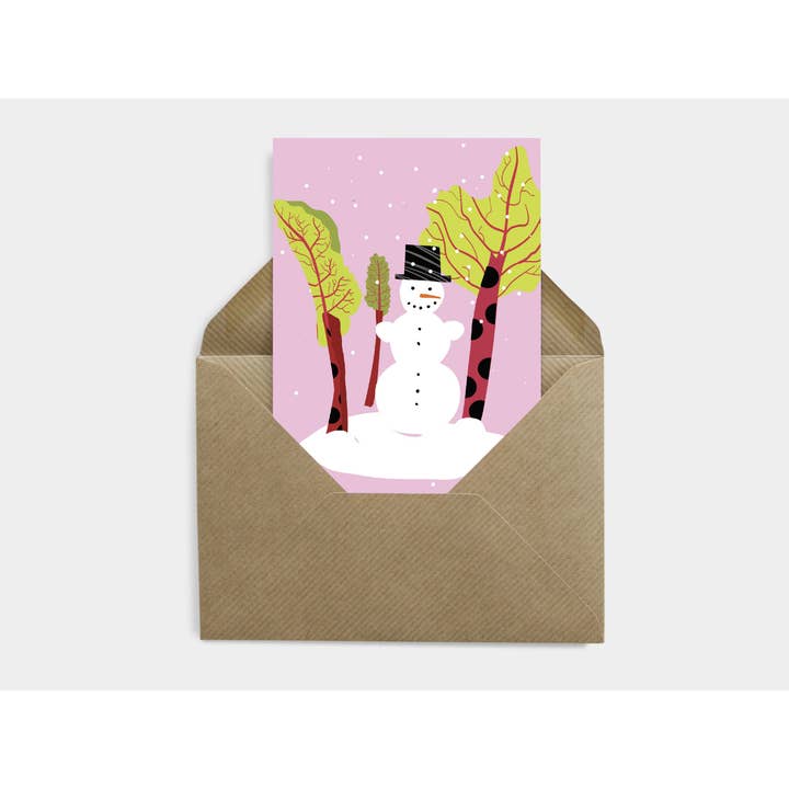 Christmas Postcard Rhubarb, Inspired By Nordic Nature for wholesale by Luste Illustration