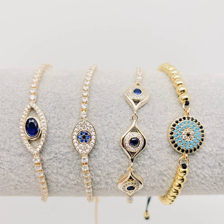 Mio Queena - Wholesale Charm/Dangle Bracelet - Multi-style Zircon-inlaid Evil Eye Bracelet
