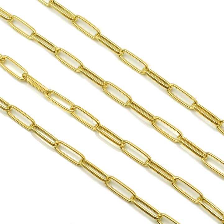 BestBeads&Beyond - Wholesale Link & Chain Necklace - 18k Gold Filled Large Link Thick Paper Clip Chain by Yard, sku#LS01