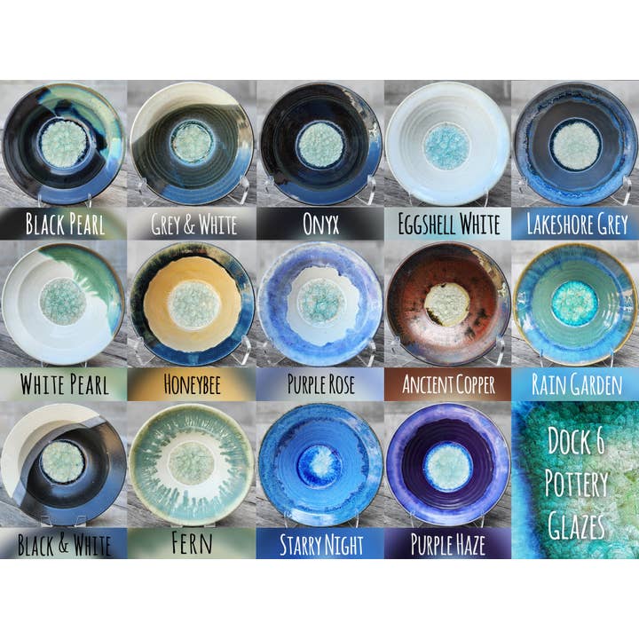 Dock 6 Pottery - Wholesale Decorative Plate/Dish/Bowl - 3 Pinch Rim Bowl - Made to Order - Fused Glass Pottery