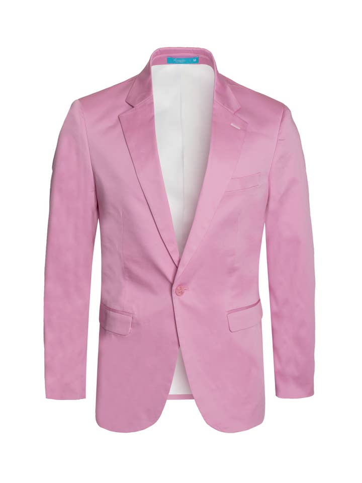 Men's Pink Cotton-Stretch Fashion Blazer 9010 for wholesale by Perruzo