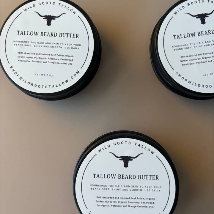 Wild Roots Tallow Co. - Wholesale Facial Moisturizer - Men's - Tallow Beard Balm + Daily Face Moisturizer1