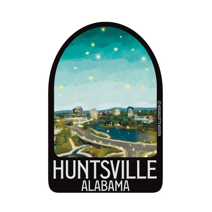 Huntsville Alabama Sticker/Magnet/Print/Postcard for wholesale by About Town Co