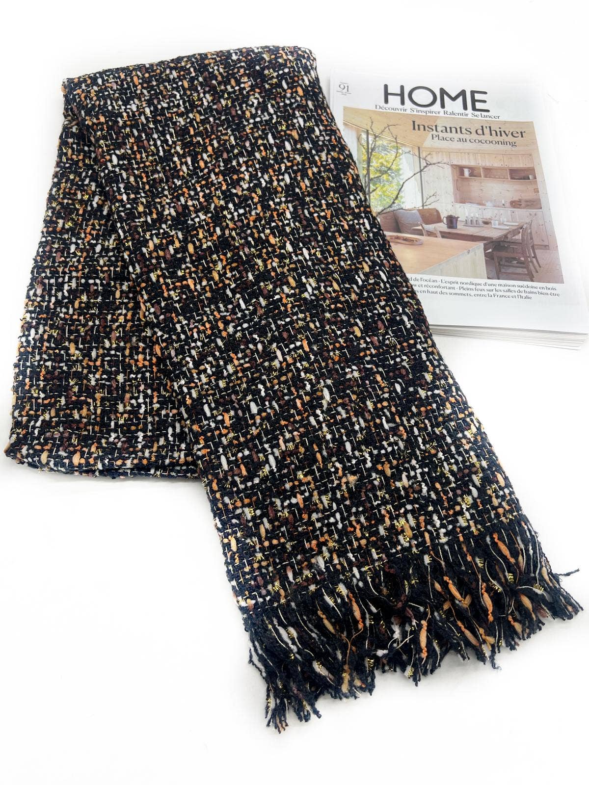 LINETA – Großhandel Schal – Damen – HH-339 Tweed-Schal mit Lurex4