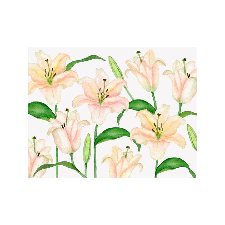 Carte à notes Lily Floral pour la vente par Brake Ink Stationery
