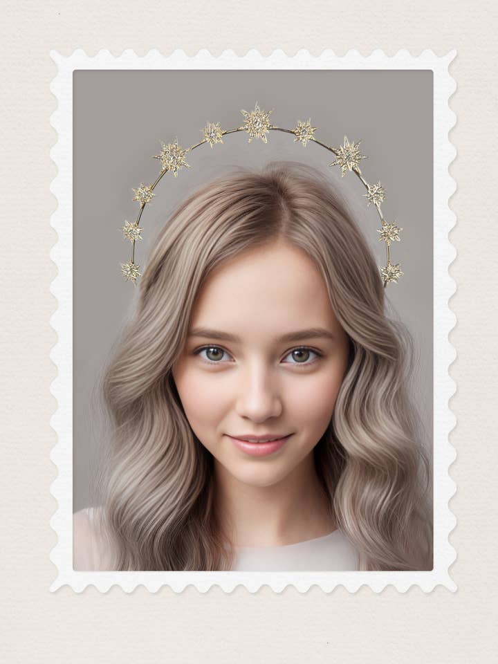 Rose Gold Stars Goddess Crown Halo pannband, Boho huvudstycke för wholesale av Happy Dream Gifts