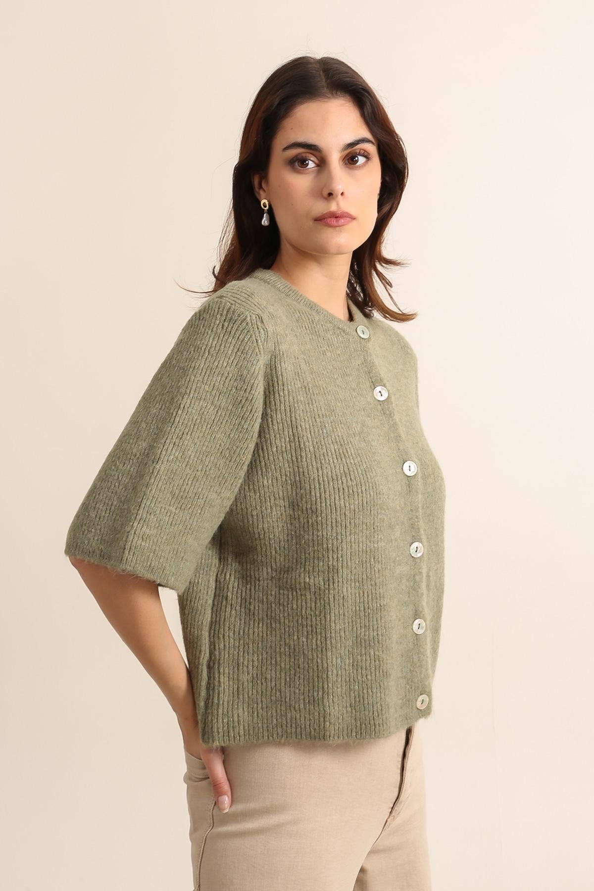 LÉA & LUC – Großhandel Strickjacke – Damen – Damen-Cardiganweste REF. 50755 aus weichem Strick7